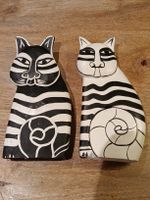 Vintage Laurel Burch Style Holzkatzen