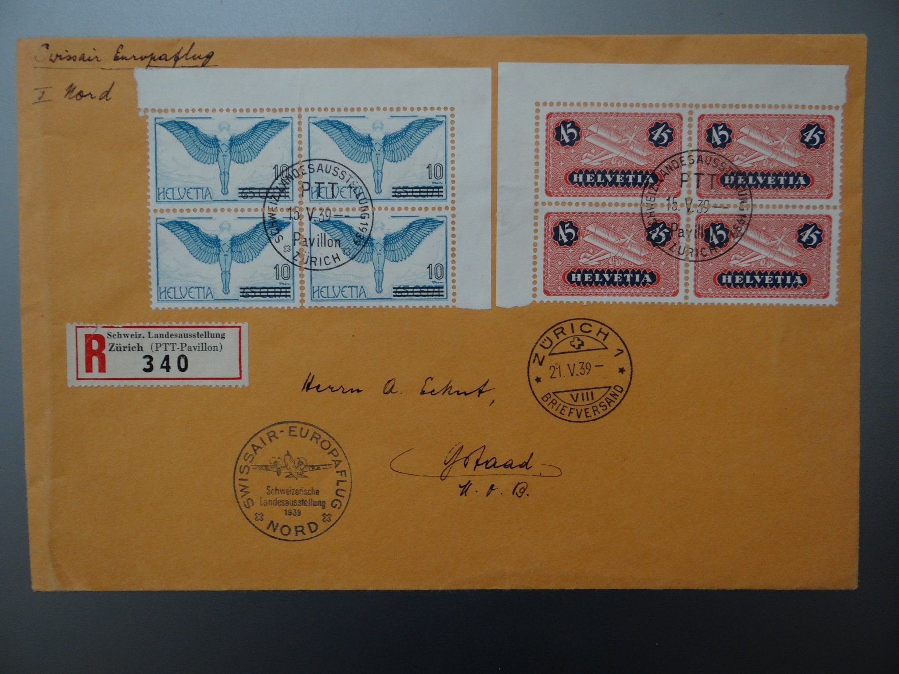 Tous les timbres: Herrlicher Flugpostbrief mit Viererblöcken ab CHF 1.-- – D'occasion à Kriens par Na4