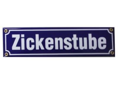Insegne: Emailschild - Zickenstube blau – Nuovo e nell'imballaggio originale da Ennetbürgen venduto da open24shop