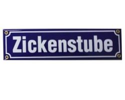 Emailschild - Zickenstube blau