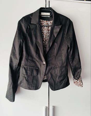 Damen Blazer Orcelly schwarz mit Leopardenfutter gebraucht