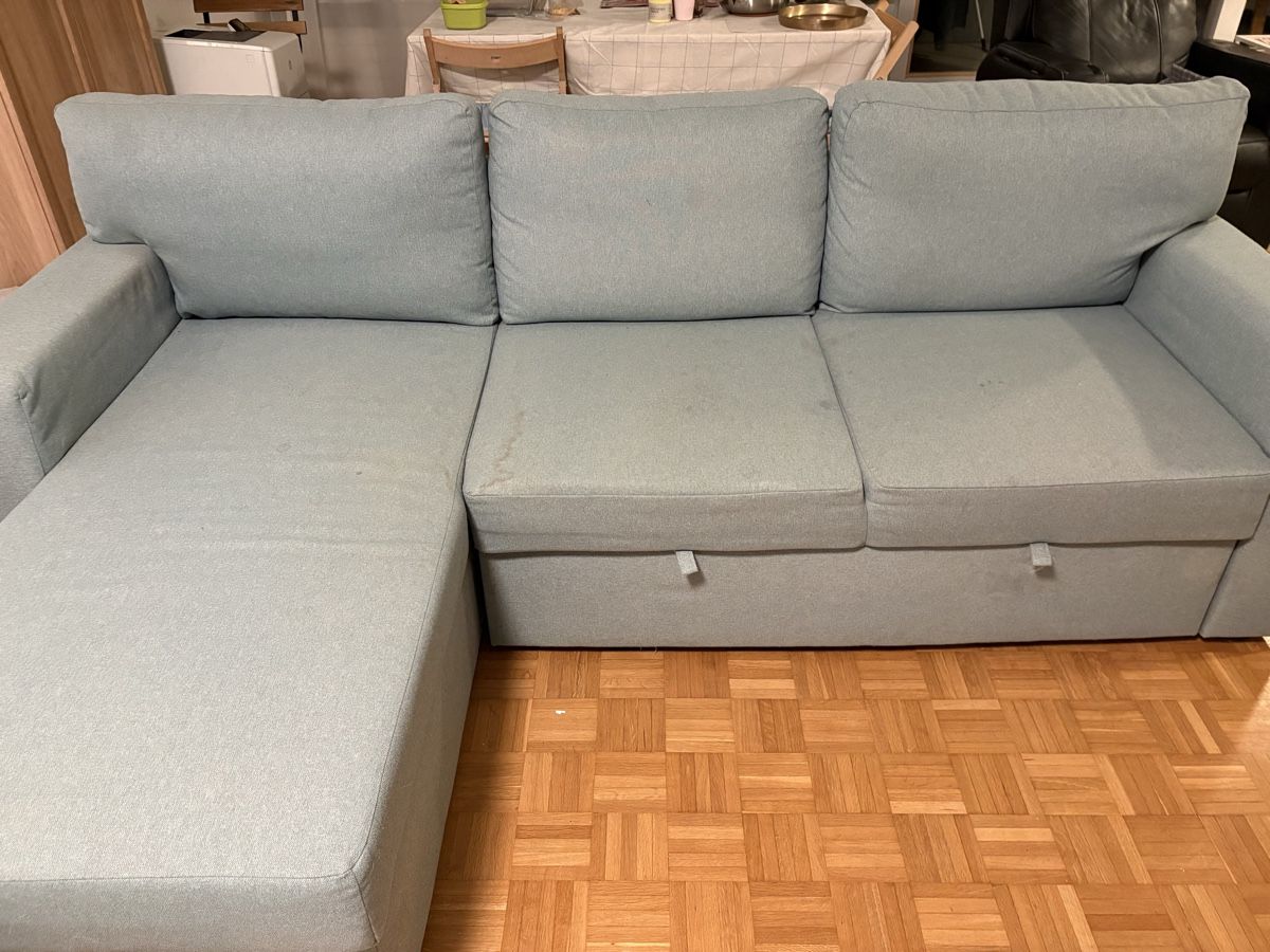 Ikea Sofas: Light grey-turquoise fabric sofa cum bed – Gebraucht aus Le Grand-Saconnex von Rav_Sha7 3
