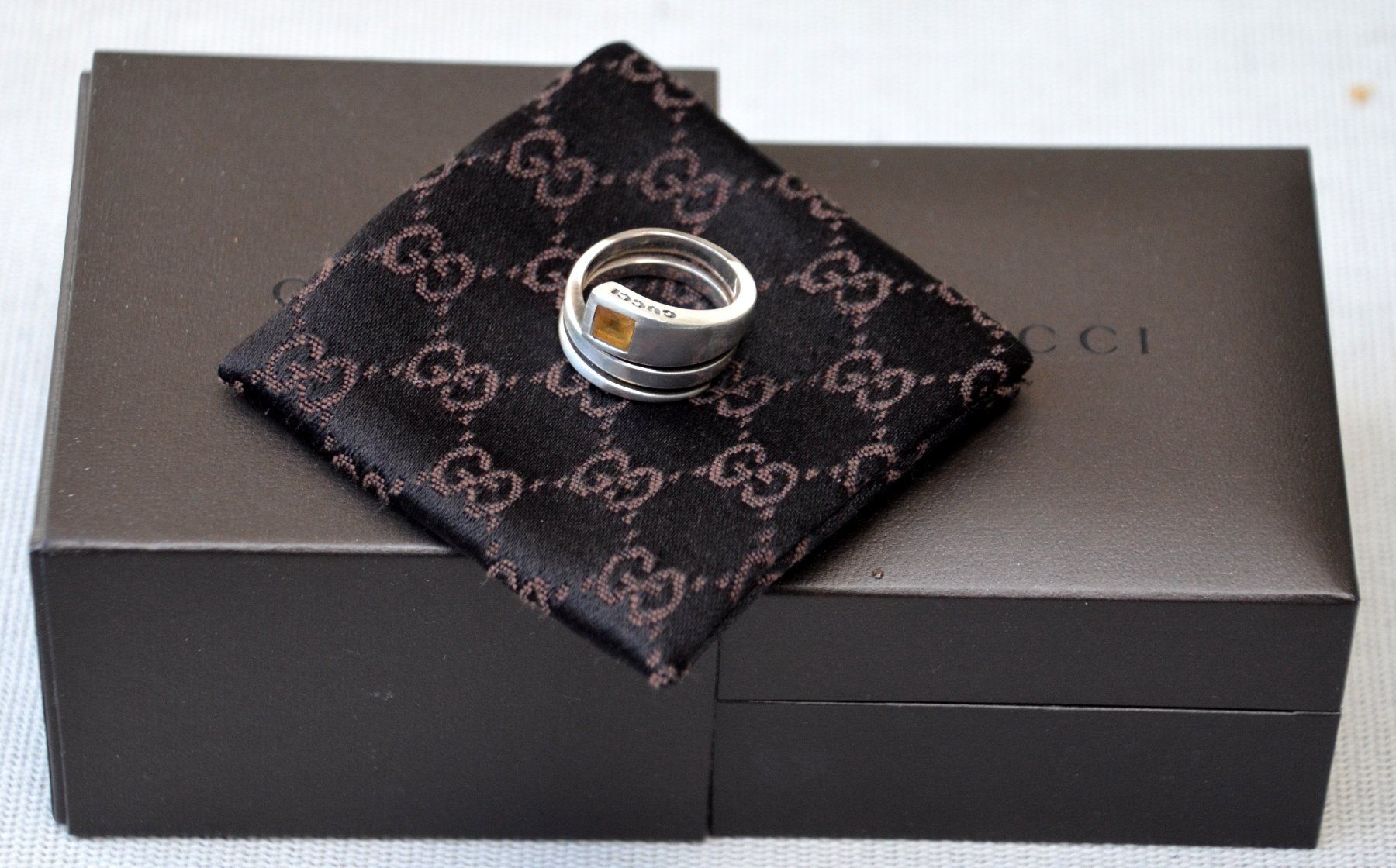 Gucci Anelli: Gucci Ring / Bague Silber/ Argent 925 Topas - topaze – Usato da Collonges venduto da Auganien 2