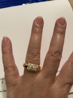Bague vintage 58 plaquée  pierres moissanites