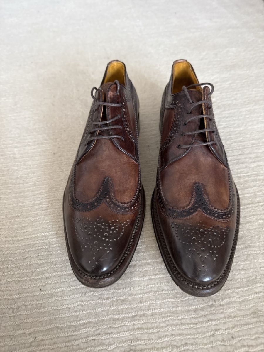 Scarpe da uomo: ORIGINAL Heyraud Schuh, Gr. 43, Braun, Leder – Usato da Oberwil b. Zug venduto da maxcherry