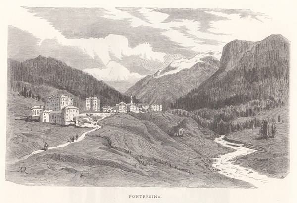 Incisioni: PONTRESINA, HOLZSTICH 1880 – Antico da Grüningen venduto da Kartensammler