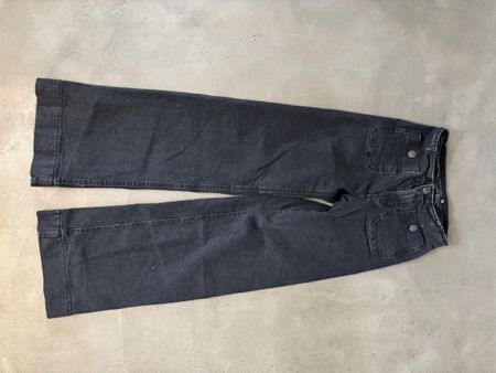 schwarze jeans, straight wide legs, gr. 34