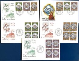 1974 Vatikan 700 Todestag Hl.Bonaventura  FDC + 4er Satz