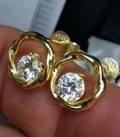 Boucles d'oreille argent avec diamants moissanite de 1 ct
