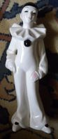 Clown Figur Keramik weiss schwarz Vintage