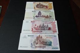Cambodge serie UNC 50/100/500/1000