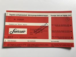 Swissair 1950,s Passenger ticket