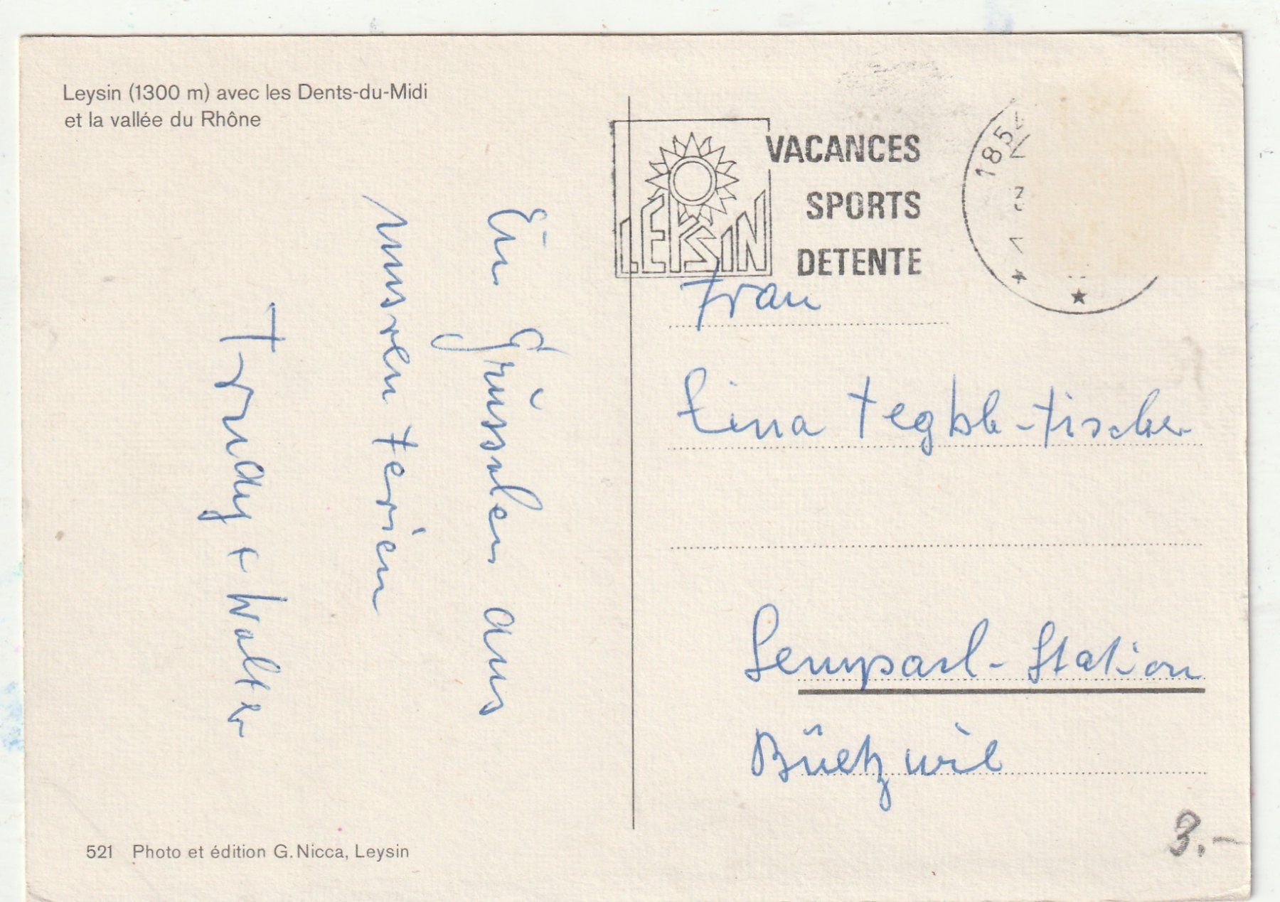 Cartes postales: Leysin Bahn – D'occasion à Lumbrein par made02 1
