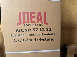 IDEAL Edelstahl Poolleiter 4/4-stufig für Aufstellpool