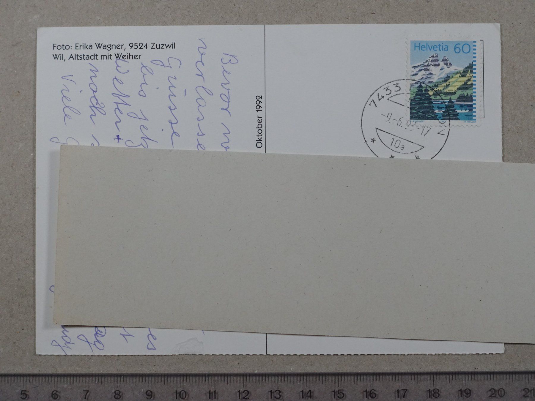 Cartoline postali: Wil, Altstadt, Weiher, 1993 – Usato da Lenzburg venduto da fh1 1