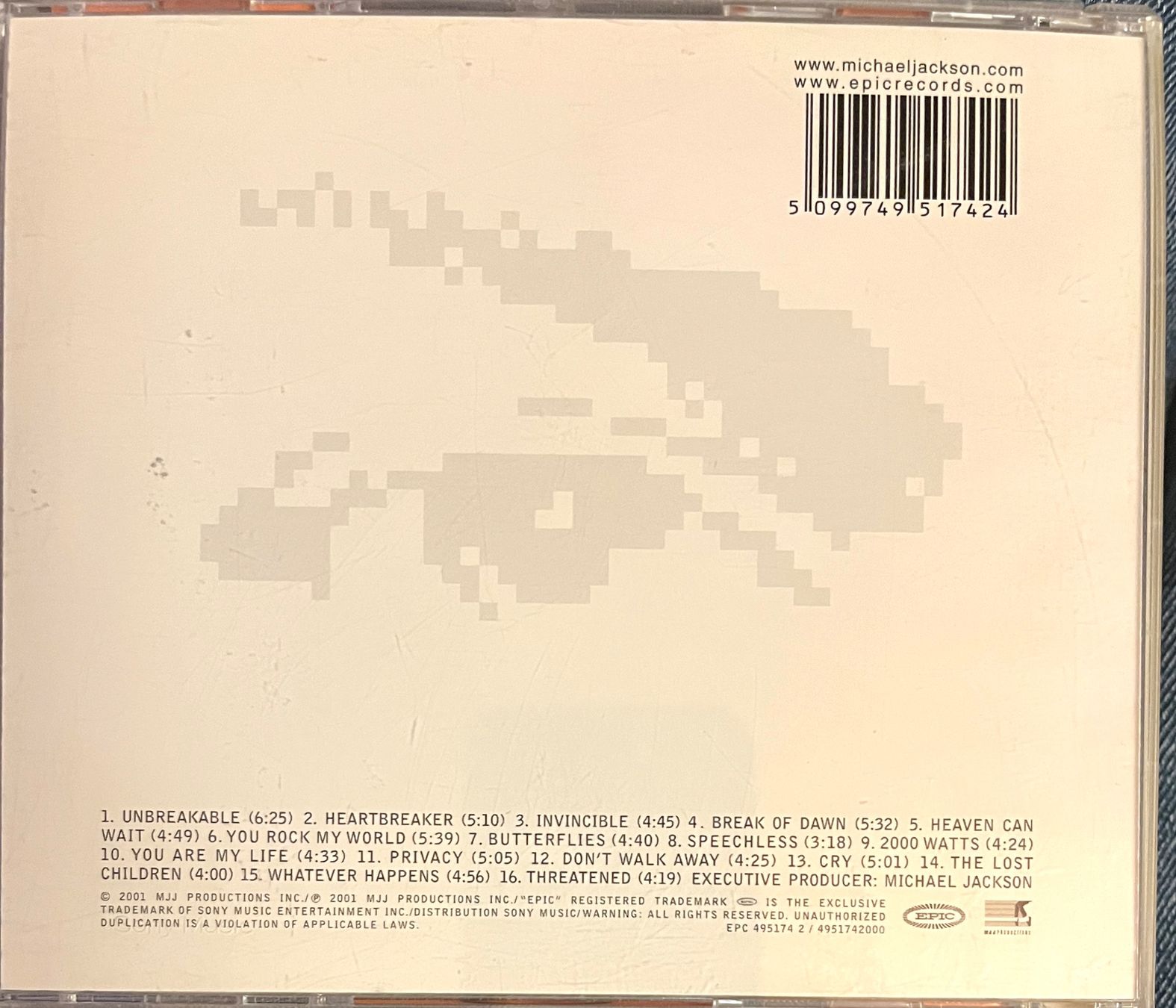 CD: CD - Michael Jackson / invincible – Usato da Renan BE venduto da johncactus 1