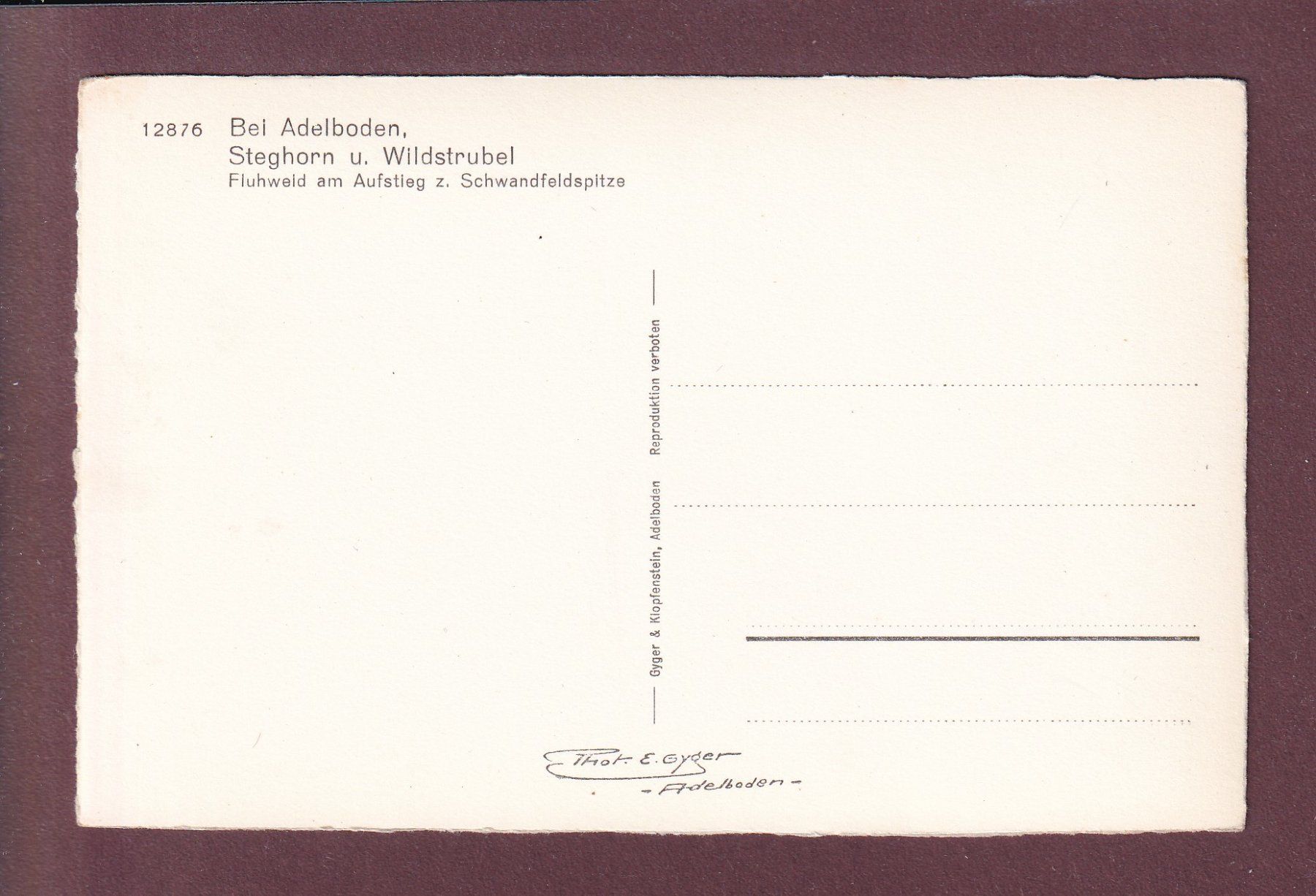 Cartoline postali: Bei ADELBODEN - Steghorn - Wildstrubel – Usato da Pully venduto da nicecards 1