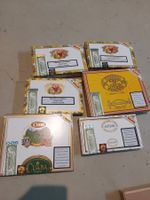 6 x LEERE ZIGARREN HOLZ BOX GEBRAUCHT