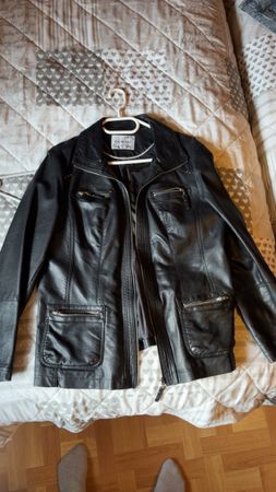 Blouson en cuir noir femme taille 46
