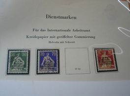 Set sitzende Helvetia, Überdruck SdN/BIT, sauber o
