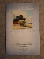 Antike Postkarte Glückwünsche zum Namenstag gebraucht