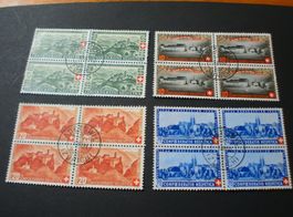 Pro Patria Satz 4erblocks 1944, sauber mittig o