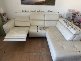 Eckledersofa mit Recliner (Pfister) – Sehr guter Zustand