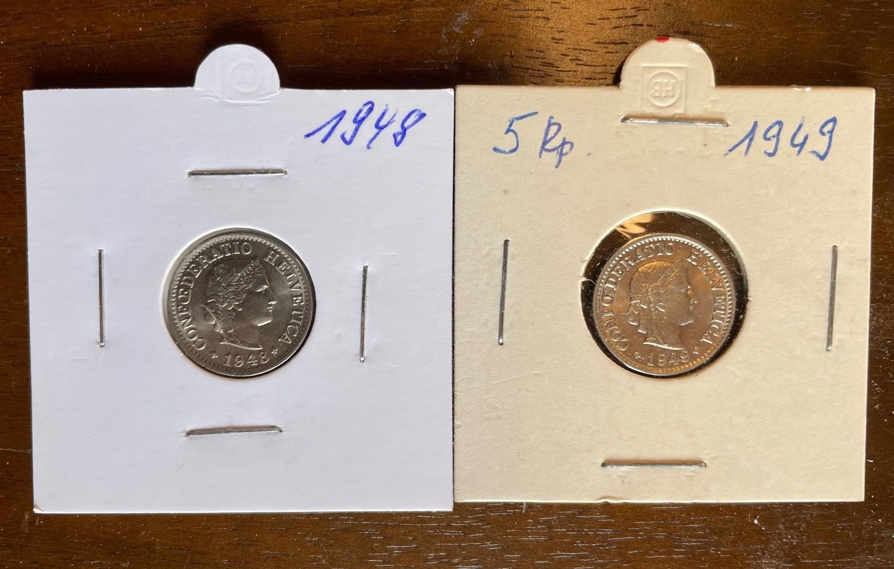 Tutti le monete: Top Zustand 5 Rappen 1948 + 1949 – Nuovo (secondo la descrizione) da Baar venduto da bricksandmore 1