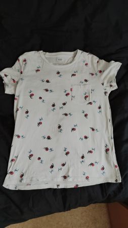T-Shirt Levis Perfect Crew weiss bedruckt Grösse M/M/M