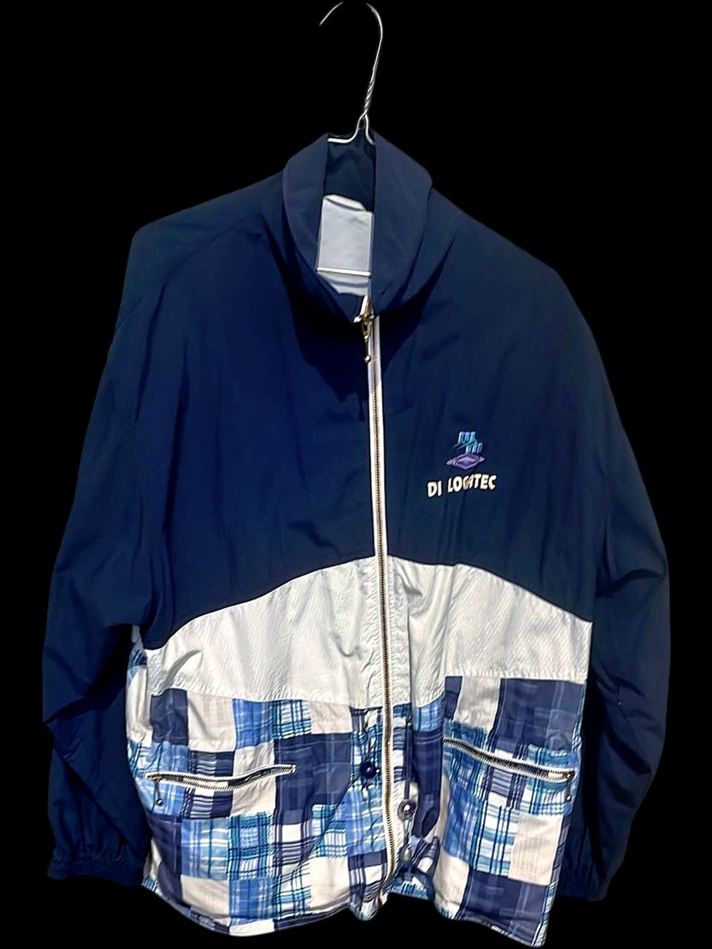 Jacken: Di Logitec Marineblau & Blau Gemusterte Windjacke – Gebraucht aus Zug von vinokilo 1