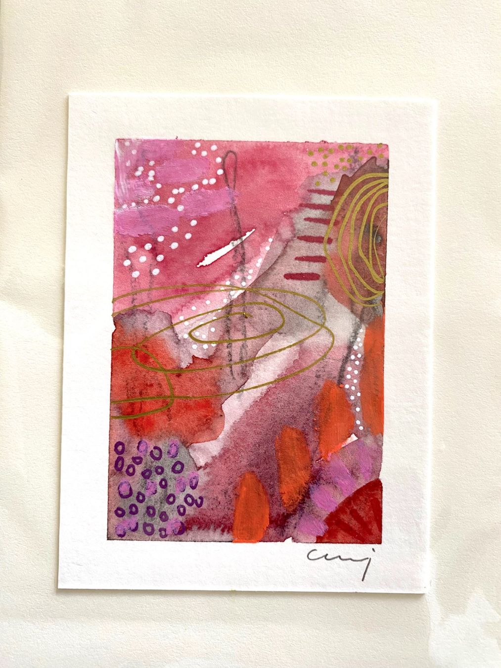 Karten: 4-er Set Aquarell-Kunstkarten, handgemalt, Grusskarten – Neu und originalverpackt aus Fanas von Omibia 1