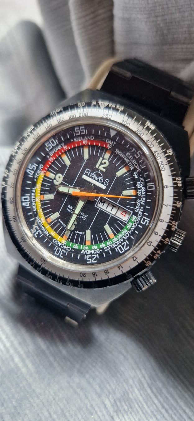 Orologi: Arvos Worldtimer Handaufzug Herrenuhr  – Usato da Reiden venduto da Flohmarkt-77 6