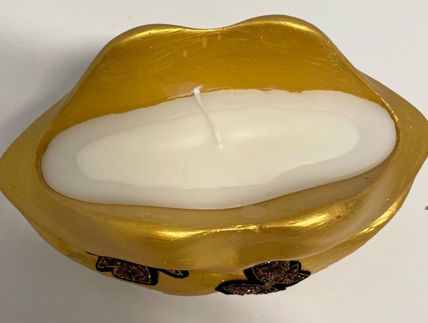 Candele: Vase- Kerze Lippe Gold – Nuovo e nell'imballaggio originale da Au ZH venduto da Jaggy4 1