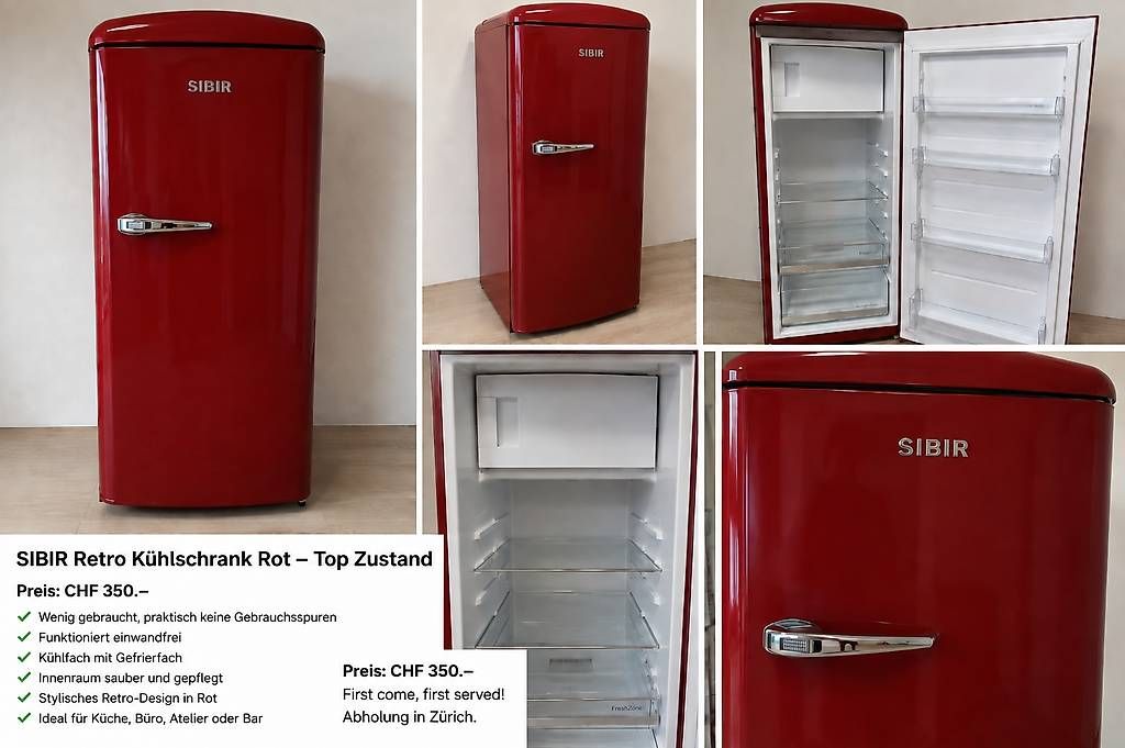 Sibir Frigoriferi: Sibir Kühlschrank Rot – Usato da Zürich venduto da White_Marti
