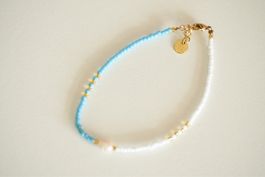 Perlenarmband neu türkis Kunst Perlen