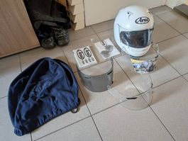 AREI Quantum XL 61 62 Motorrad Töff Helm Tear-off weiss