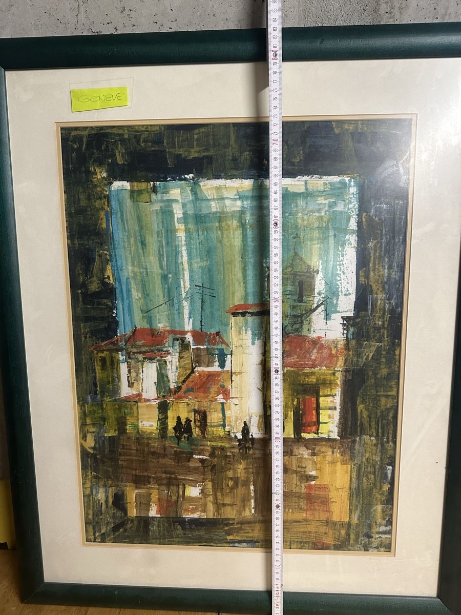 Dipinti: Tableau Genève environ 70x85 encadré – Usato da Bellevue venduto da bordeaux075cl 2