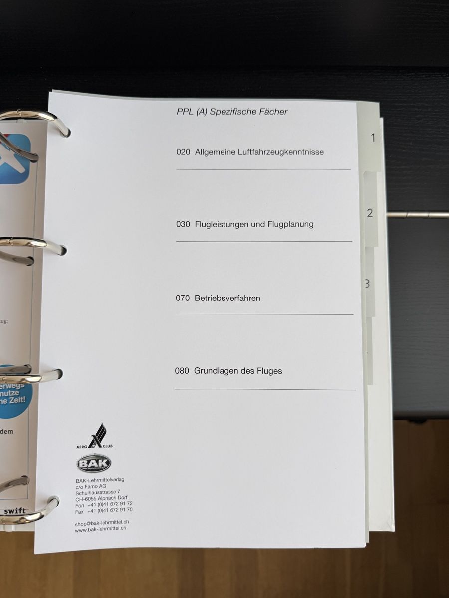 Ordner: BAK Ordner PPL/LAPL Theorieprüfung CH/FL – Neu (gemäss Beschreibung) aus Basel von mai_2ds5 2