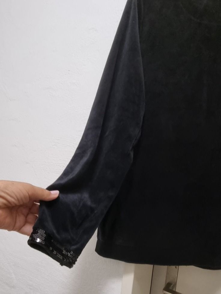 Jacken: Jacke Velours mit Pailetten Bordüre – Neu (gemäss Beschreibung) aus Geroldswil von Agapanthus22 1