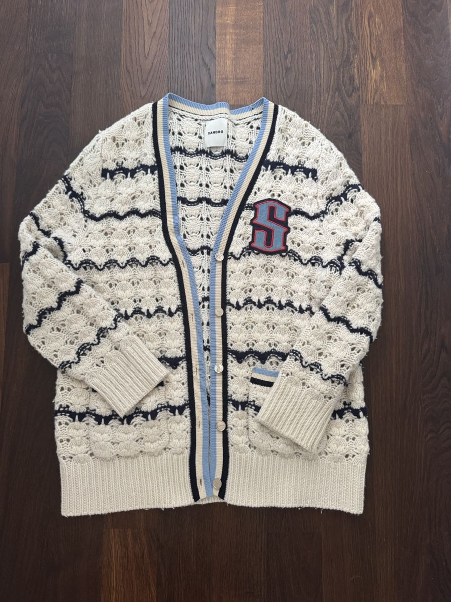Sandro Giacche: Sandro Strickjacke Gr. S Offwhite/Blau – Usato da Männedorf venduto da ale_c76g
