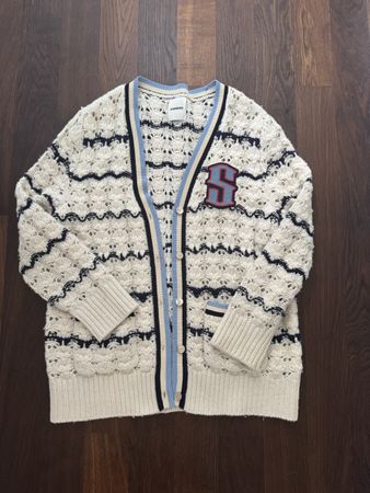 Sandro Strickjacke Gr. S Offwhite/Blau 