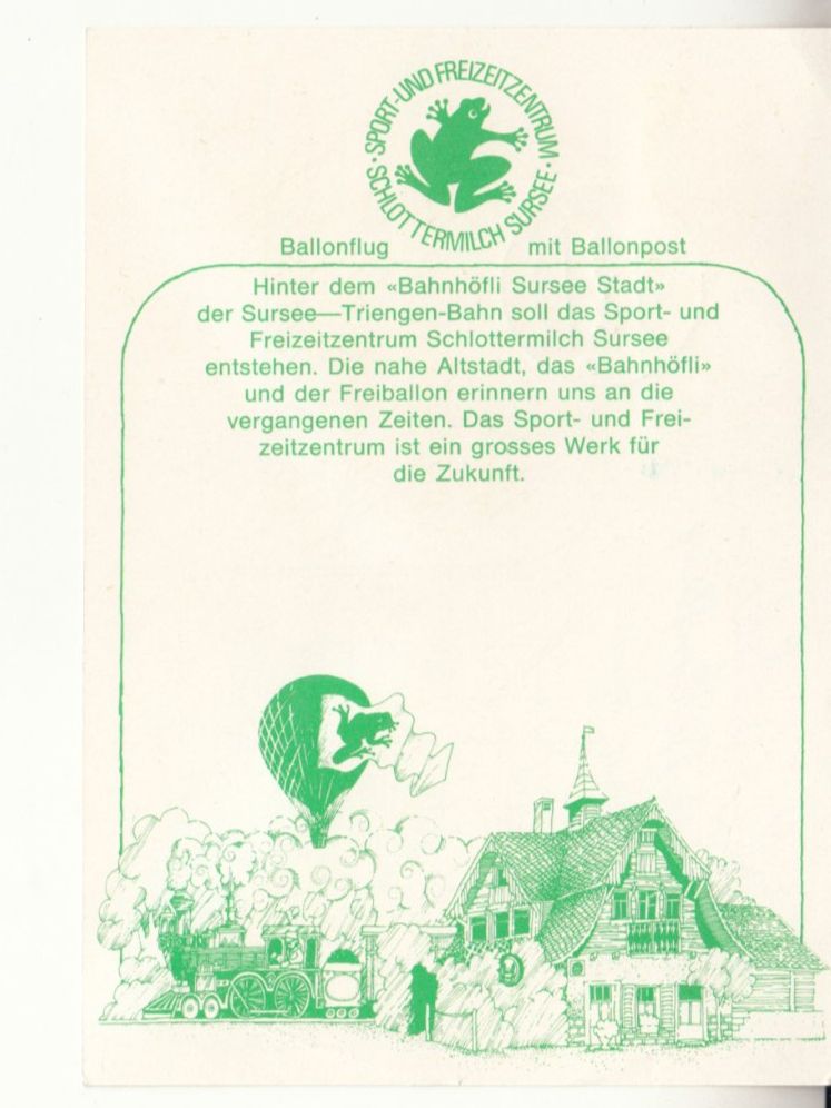 Alle Briefmarken: Ballonflug Schlottermilch Sursee, Fred Dolder 1979 – Gebraucht aus Bürglen TG von StampGraf