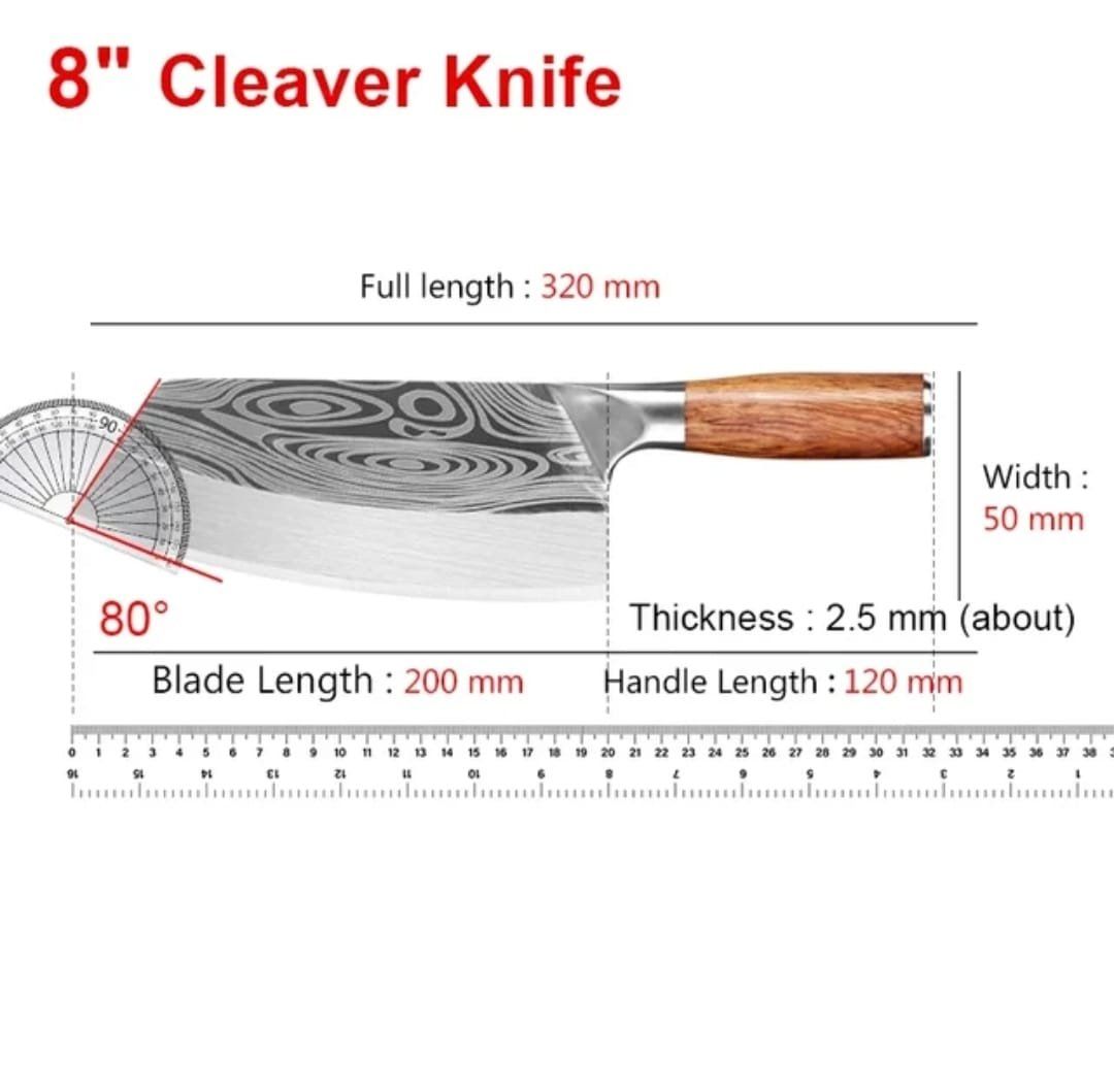 Coltelli da cucina: Hackmesser Küchenmesser Holzgriff Edelstahl – Nuovo e nell'imballaggio originale da Oberentfelden venduto da abz_l7vm 1