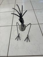 Deko Vogel Metall Stein Handarbeit guter Zustand