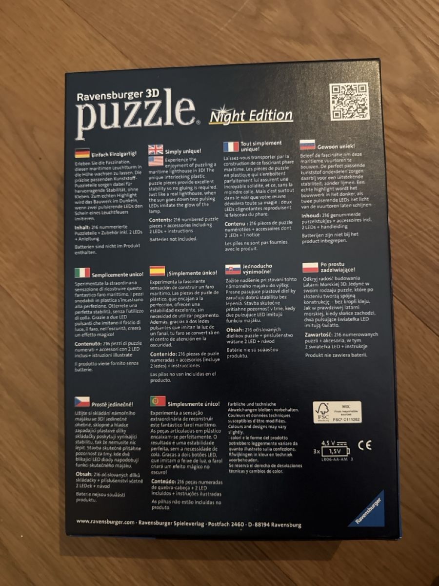 Ravensburger Puzzle: 3D Puzzle Leuchtturm  – Usato da Menziken venduto da xirixs 2