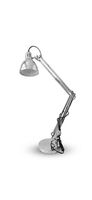 Verstellbare Tischlampe im Industrial Design, Silber/Chrom