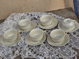Kahla DDR Porzellan Kaffeeservice 6 kleine Kaffee Tassen alt