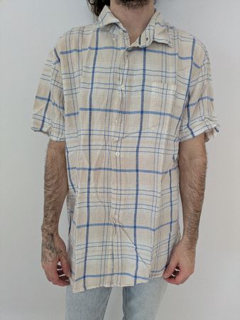 Leinenhemd kariert Gr. XL von Buenavida, leicht und luftig!