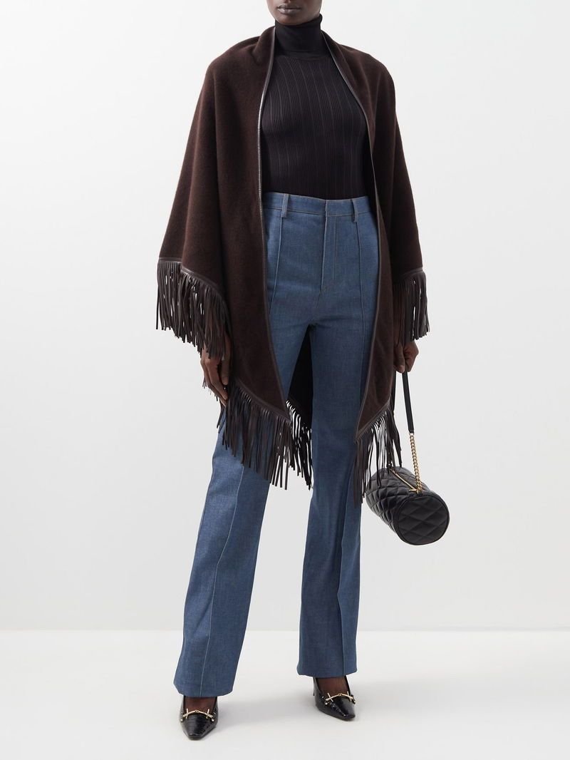 Valentino Altro in Moda donna: Poncho Valentino Cachemire/Cuir Franges, Taille U – Nuovo (secondo la descrizione) da Morges venduto da sandy069 5