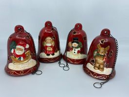 Tolle Weihnachts Windlicht Glocke - ca. 14cm